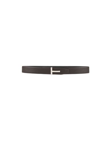 Tom Ford Man Belt Dark Brown Size 36 Soft Leather In Blue