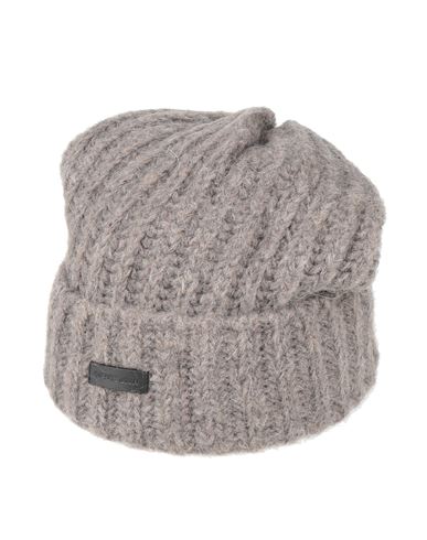 Emporio Armani Man Hat Grey Size S Acrylic, Polyamide, Wool, Mohair Wool, Bovine Leather