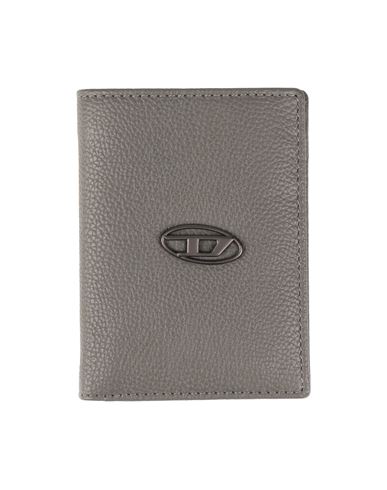 Diesel Man Wallet Grey Size - Bovine Leather In Gray