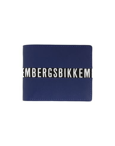 Bikkembergs Man Wallet Navy Blue Size - Calfskin