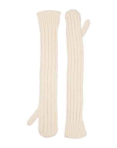 Sacai Woman Gloves Ivory Size Onesize Wool In White