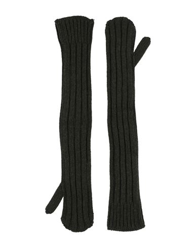 Sacai Woman Gloves Military Green Size Onesize Wool In Black