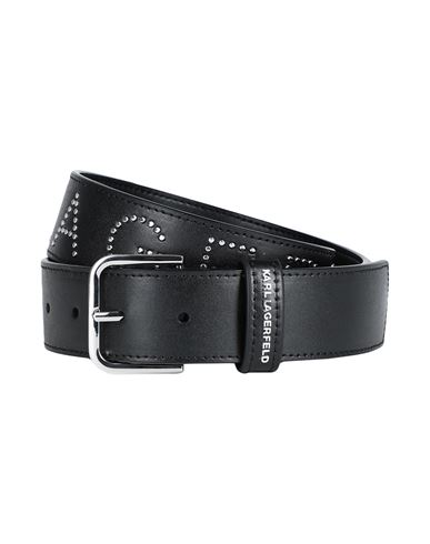 Karl Lagerfeld K/biker Md Low Belt Woman Belt Black Size L Bovine Leather