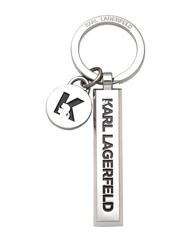 Karl Lagerfeld K/essential Logo Keychain Woman Key Ring Silver Size - Zinc Alloy