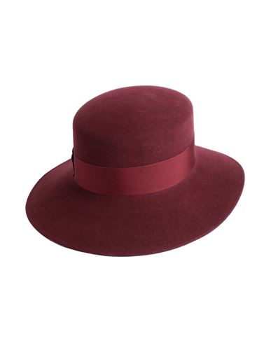 Borsalino Woman Hat Burgundy Size L Wool In Red