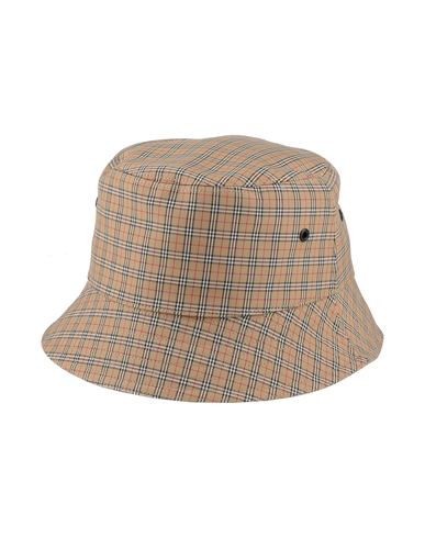Burberry Man Hat Camel Size S Polyester, Cotton In Beige
