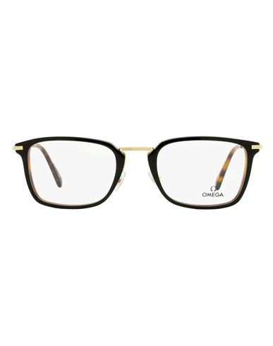Omega Rectangular Om5025 Eyeglasses Man Eyeglass Frame Black Size 53 Acetate, Metal