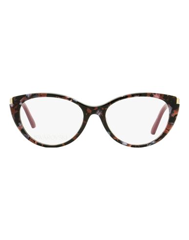 Swarovski Oval Sk5413 Eyeglasses Woman Eyeglass Frame Brown Size 51 Acetate, Metal