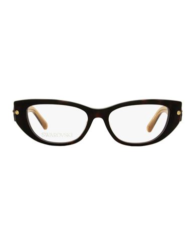 Shop Swarovski Cat Eye Sk5476 Eyeglasses Woman Eyeglass Frame Brown Size 53 Acetate