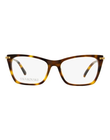 Swarovski Rectangular Sk5426 Eyeglasses Woman Eyeglass Frame Brown Size 54 Acetate, Metal
