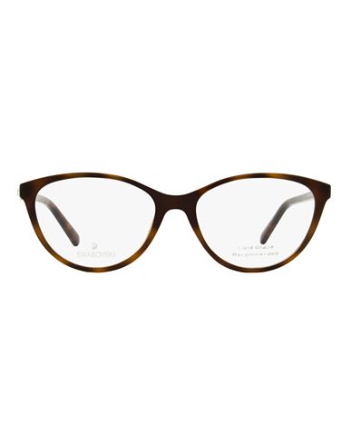 Swarovski Oval Sk5415 Eyeglasses Woman Eyeglass Frame Brown Size 53 Acetate, Metal