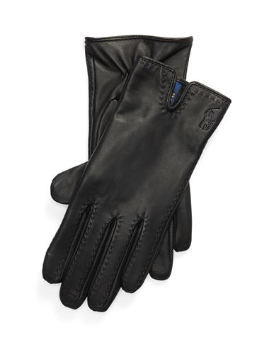 Polo Ralph Lauren Woman Gloves Black Size L Sheepskin