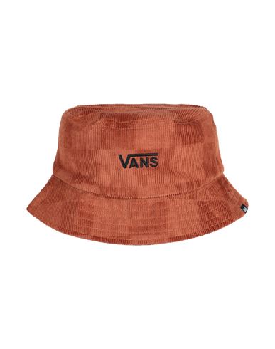 Vans Dusk Downer Check Bucket Hat Woman Hat Rust Size M/l Cotton In Red