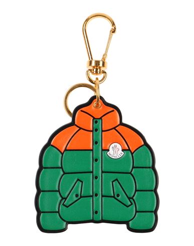 Moncler Man Key Ring Green Size - Metal Alloy, Soft Leather