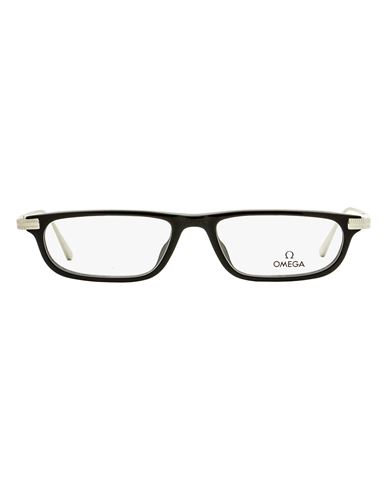 Shop Omega Rectangular Om5012 Eyeglasses Eyeglass Frame Black Size 52 Acetate, Metal
