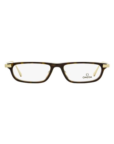 Shop Omega Rectangular Om5012 Eyeglasses Eyeglass Frame Brown Size 52 Acetate, Metal
