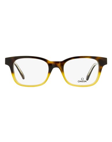 Omega Rectangular Om5004h Eyeglasses Man Eyeglass Frame Light Brown Size 52 Acetate In Beige