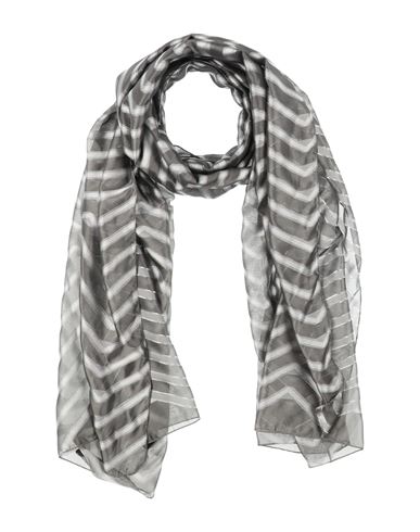 Emporio Armani Woman Scarf Lead Size - Polyester, Acetate In Grey