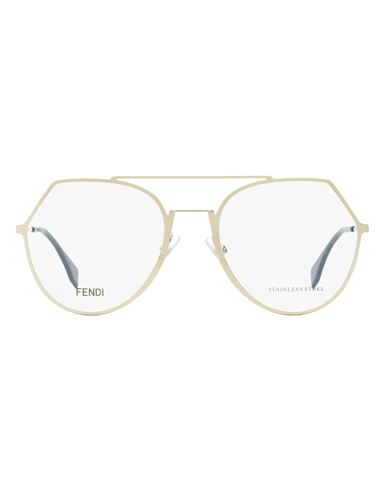 Fendi Oval Ff0329 Eyeglasses Woman Eyeglass Frame Multicolored Size 53 Metal, Acetate In Green