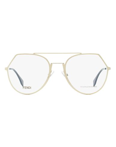 FENDI FENDI FENDI OVAL FF0329 EYEGLASSES WOMAN EYEGLASS FRAME GREEN SIZE 53 METAL, ACETATE