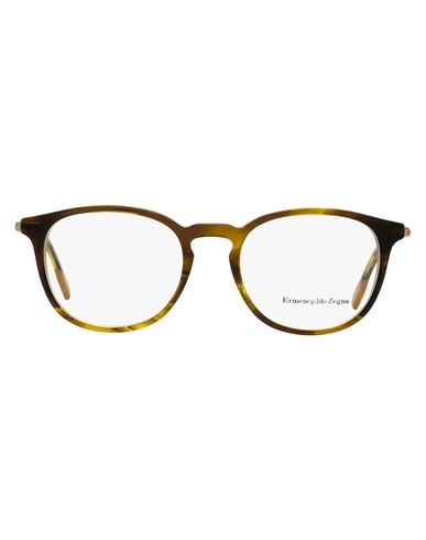 Zegna Oval Ez5125 Eyeglasses Man Eyeglass Frame Brown Size 50 Acetate, Metal