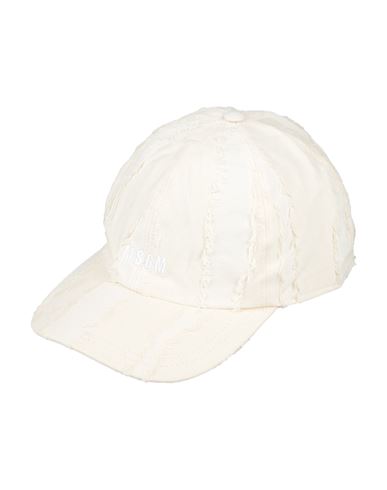 Msgm Man Hat Cream Size Onesize Cotton In White