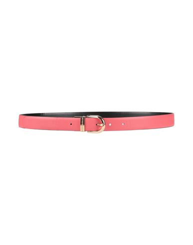 Emporio Armani Woman Belt Coral Size 39.5 Polyester, Polyurethane In Red