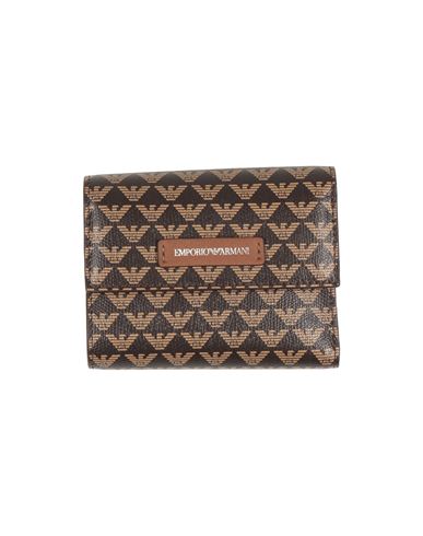 Emporio Armani Woman Wallet Dark Brown Size - Textile Fibers