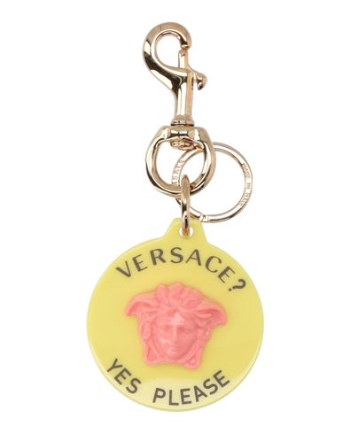 Versace Woman Key Ring Gold Size - Metal, Plastic In Yellow