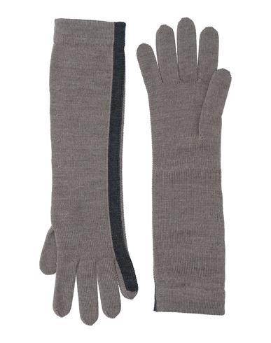 Emporio Armani Woman Gloves Dove Grey Size M Wool, Acrylic