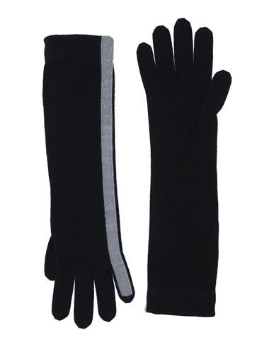 Emporio Armani Woman Gloves Black Size L Wool, Acrylic