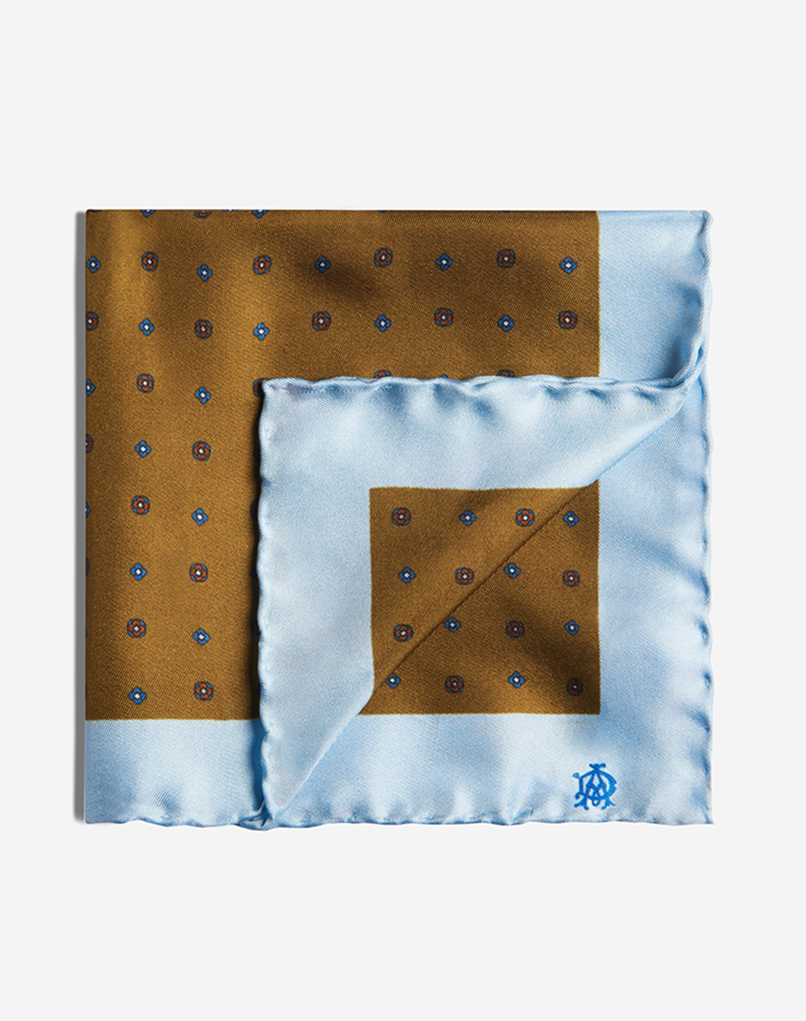 Dunhill Silk Neats Print Pocket Square In Brown