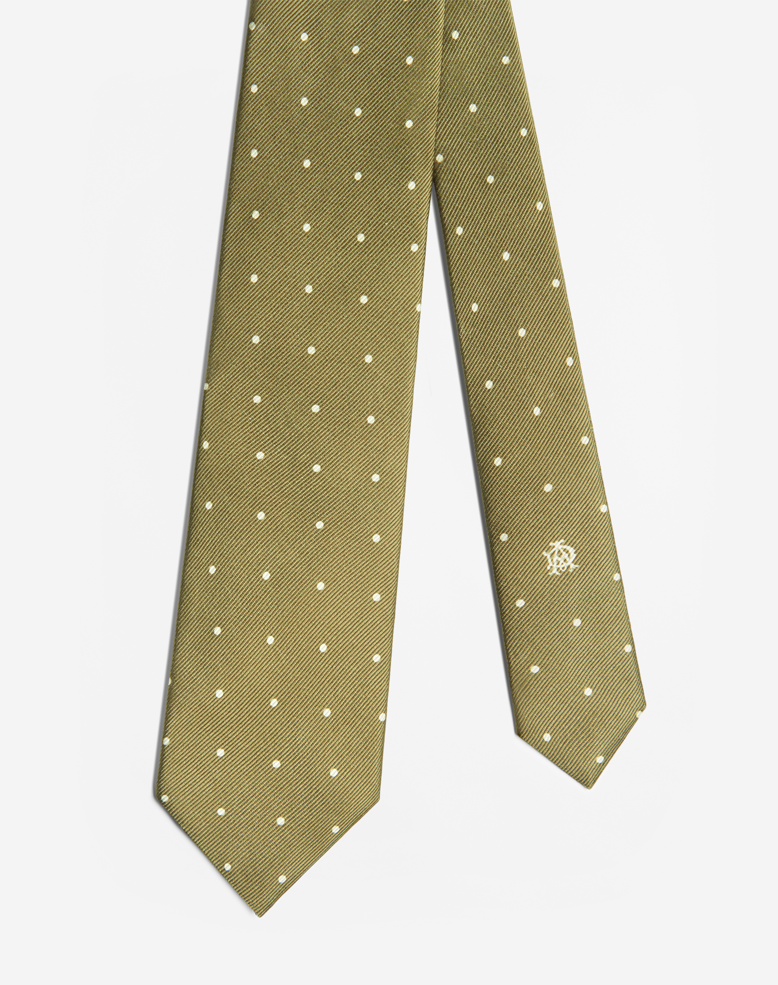 Dunhill Silk Polka Dot Printed Tie 8cm In Brown