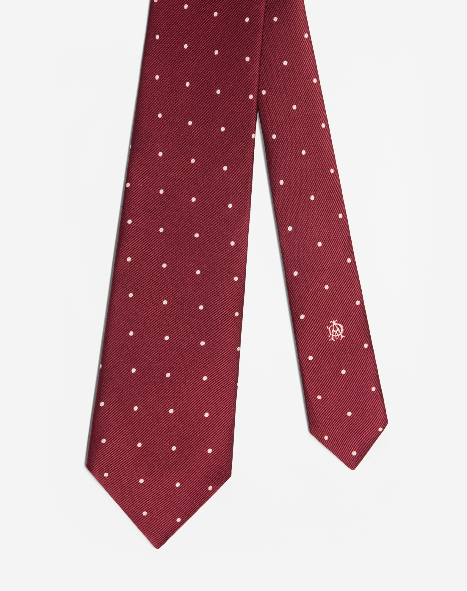 Dunhill Silk Polka Dot Printed Tie 8cm In Red