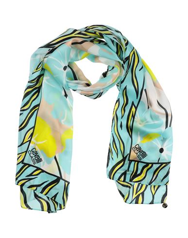 Cavalli Class Woman Scarf Turquoise Size - Silk In Blue