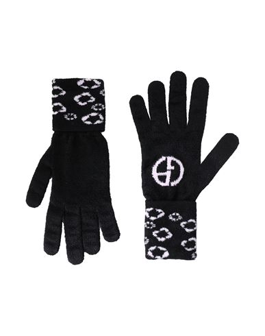 Giorgio Armani Woman Gloves Black Size M Viscose, Polyamide