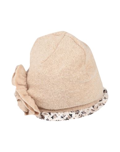 Nanán Babies'  Newborn Girl Hat Sand Size 1 Cotton, Acrylic, Elastane, Viscose, Polyester In Beige