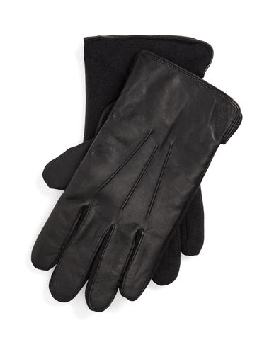 Shop Polo Ralph Lauren Sheepskin Touch Screen Gloves Man Gloves Black Size Xl Sheepskin, Wool, Nylon