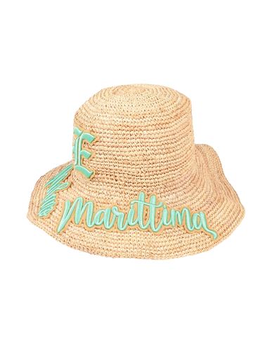 Ermanno Scervino Woman Hat Sand Size M Natural Raffia, Polyester, Polyethylene In Beige