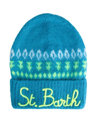 Mc2 Saint Barth Wengen Nordic W Soft Woman Hat Azure Size Onesize Acrylic, Polyamide, Alpaca Wool In Blue