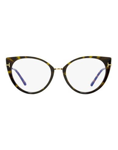 Tom Ford Blue Block Tf5815b Eyeglasses Woman Eyeglass Frame Brown Size 54 Plastic, Metal