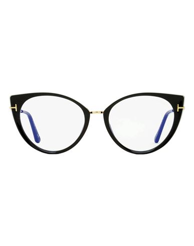 Tom Ford Blue Block Tf5815b Eyeglasses Woman Eyeglass Frame Black Size 54 Plastic, Metal