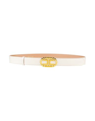 Elisabetta Franchi Woman Belt Ivory Size 8 Synthetic Fibers
