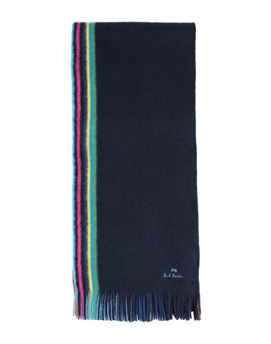 Shop Ps By Paul Smith Ps Paul Smith Man Scarf Midnight Blue Size - Wool