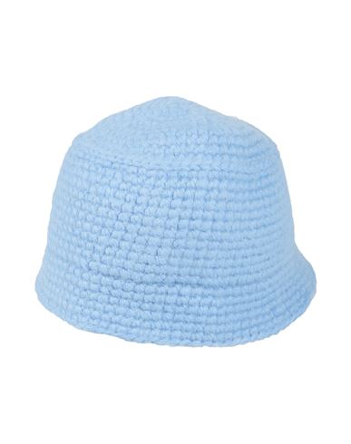 Jw Anderson Man Hat Sky Blue Size Onesize Alpaca Wool, Acrylic, Polyamide, Polyester, Calfskin