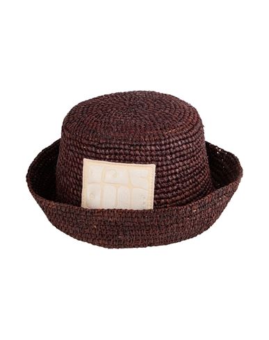 Jacquemus Woman Hat Chocolate Brown Size 7 ⅛ Natural Raffia In Brown