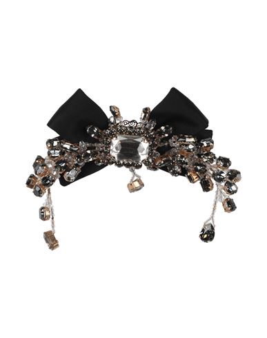Dolce & Gabbana Woman Hair Accessory Black Size - Crystal, Silk, Brass