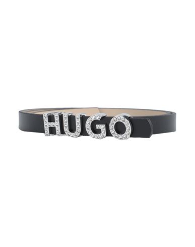 Hugo Woman Belt Black Size 39.5 Cowhide