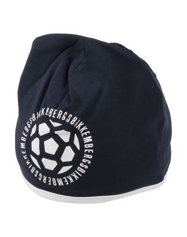 Bikkembergs Newborn Boy Hat Navy Size 3 Cotton, Elastane In Navy Blue