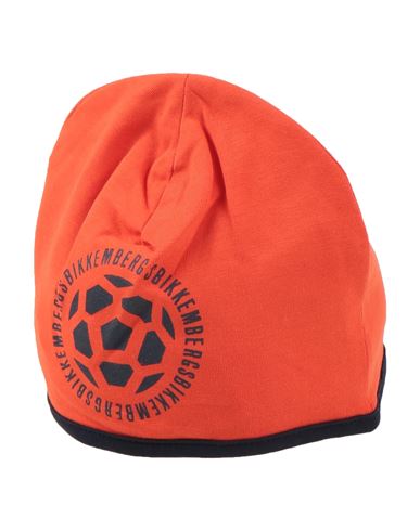 Shop Bikkembergs Newborn Boy Hat Orange Size 3 Cotton, Elastane
